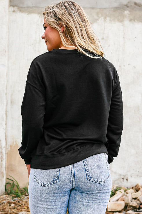 Black Merry Christmas Tree Sketch Sweatshirt